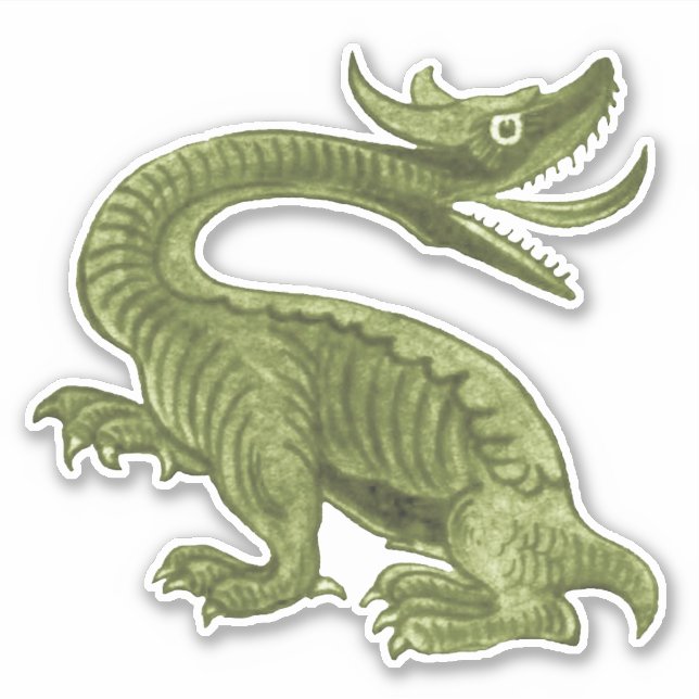 William De Morgan Dragon Vinyl Sticker (Front)