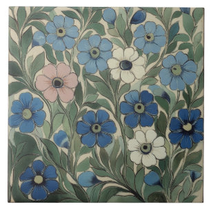 William De Morgan Flowers Tile