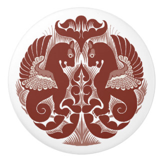 William De Morgan Red Griffins Ceramic Pull