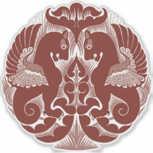 William De Morgan Red Griffins Vinyl Sticker
