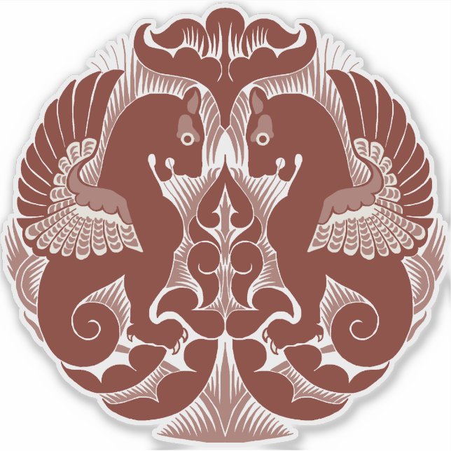 William De Morgan Red Griffins Vinyl Sticker (Devant)