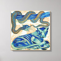 William De Morgan The Tiger And The Snake Canvas