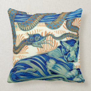 William De Morgan The Tiger And The Snake Cushions