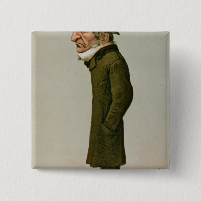 William Ewart Gladstone 2 Inch Square Button (Front)