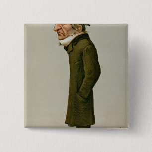 William Ewart Gladstone 2 Inch Square Button