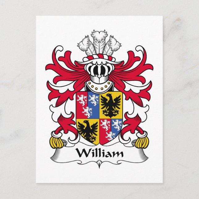 William Family Crest Postcard (Front)