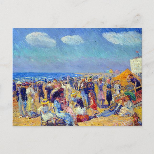William Glackens Crowd at the Seashore Postcard (Front)