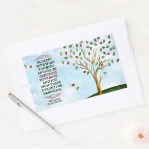 William Gladstone Inspirational Quote "Happiness" Sticker