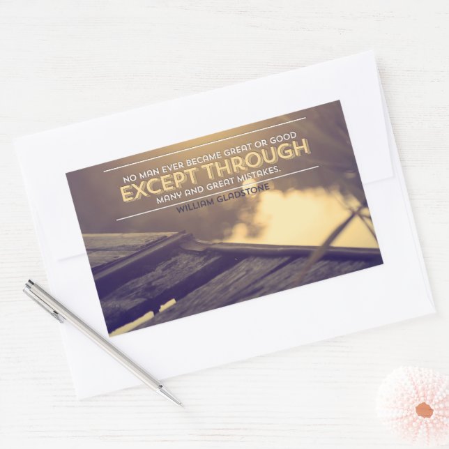 William Gladstone Inspirational Quote "Mistakes" Sticker (Envelope)