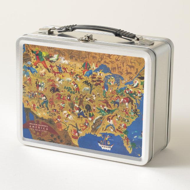 William Gropper's America - Cartoon Folklore Metal Lunch Box (Front)