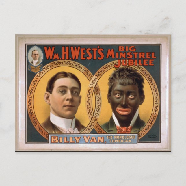 William H. West, Big minstrel Jubilee, 'Billy Van' Postcard (Front)