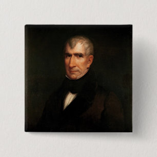 William Henry Harrison 2 Inch Square Button
