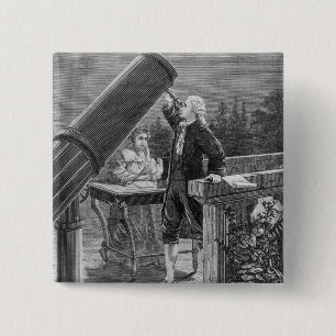 William Herschel  Discovers the Planet Uranus 2 Inch Square Button