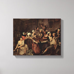 William Hogarth - Scene in a tavern Canvas Print