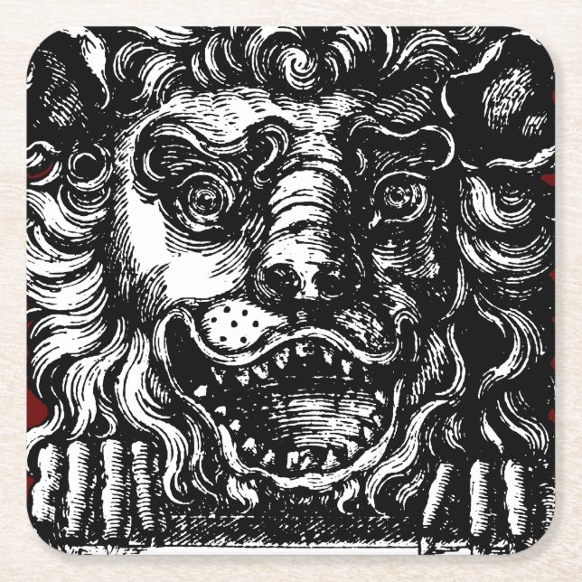 William Hogarth's Lion's Head Button's Tavern  Square Paper Coaster (Front)