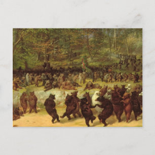 William Holbrook Beard - The Bear Dance Holiday Postcard