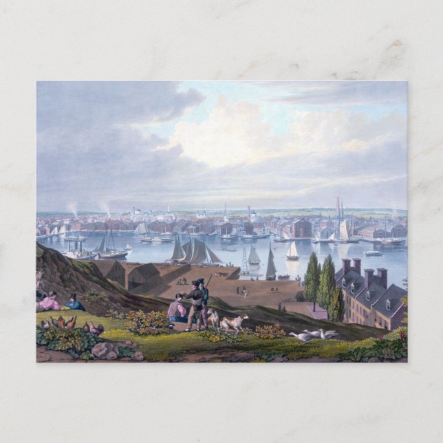 William James Bennett Baltimore from Federal Hill  Postcard (Front)