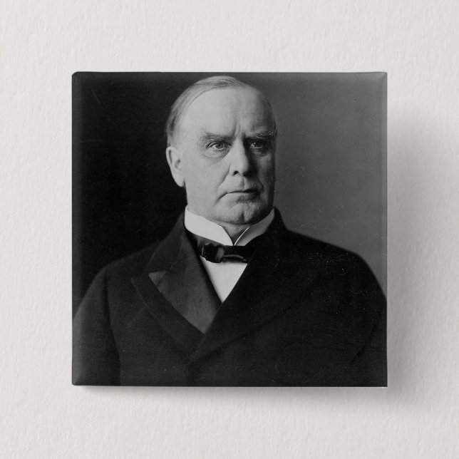William McKinley 2 Inch Square Button (Front)