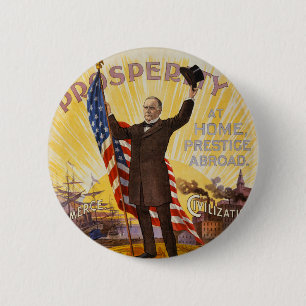 William McKinley Campaign Poster Gold Standard 2 Inch Round Button