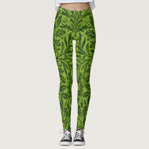 William Mirrors Acorns & oak leaves Pattern Green Leggings