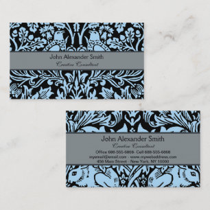 William Morris 1881 Birds, Rabbit Floral Pattern Business Card