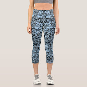 William Morris 1881 Birds, Rabbit Floral Pattern  Capri Leggings
