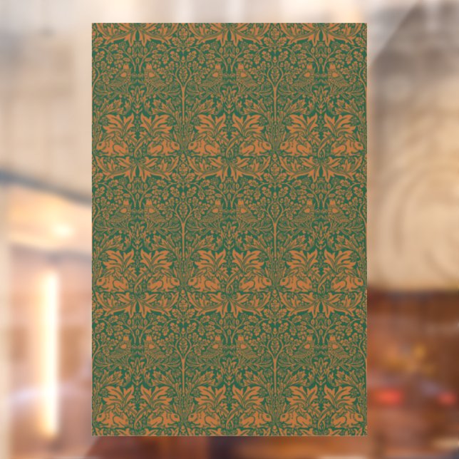 William Morris 1881 Birds, Rabbit Floral Pattern  Window Cling (Sheet 2)