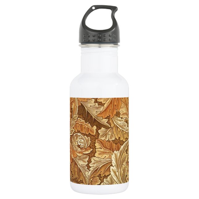 William Morris Acanthus Brown Autumn Leaves 532 Ml Water Bottle (Front)