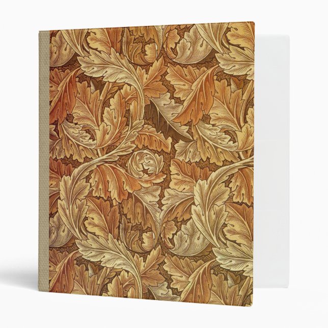 William Morris Acanthus Brown Autumn Leaves Binder (Front/Inside)
