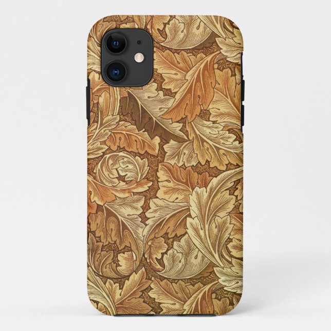 William Morris Acanthus Brown Autumn Leaves Case-Mate iPhone Case (Back)