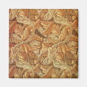 William Morris Acanthus Brown Autumn Leaves Magnet