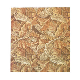 William Morris Acanthus Brown Autumn Leaves Notepad