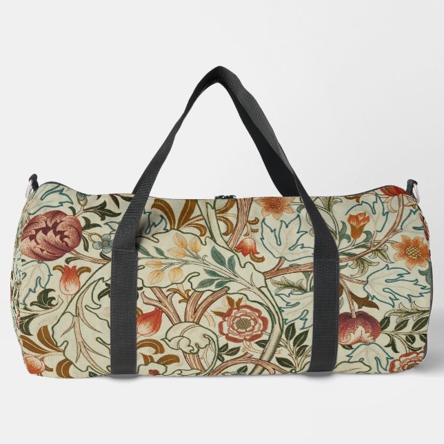 William Morris Acanthus Embroidery Floral Pattern  Duffle Bag (Front)