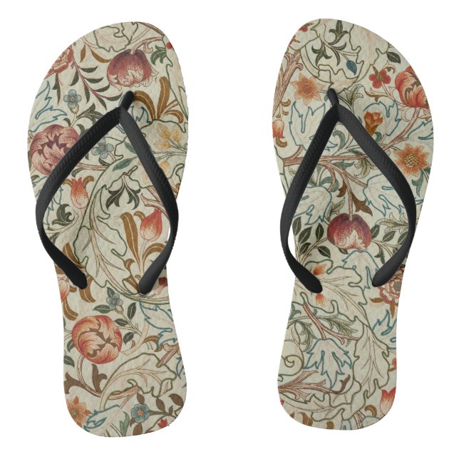 William Morris Acanthus Embroidery Floral Pattern  Flip Flops (Footbed)