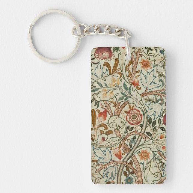 William Morris Acanthus Embroidery Floral Pattern  Keychain (Front)