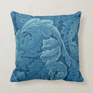 William Morris Acanthus in Blue Throw Pillow