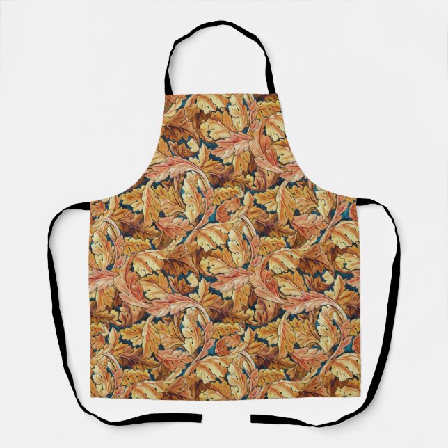 William Morris Acanthus Leaf Autumn Pattern Apron (Front)