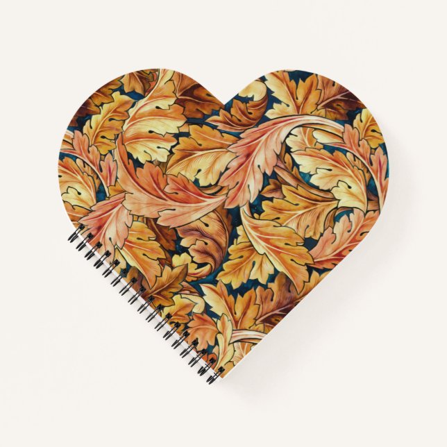 William Morris Acanthus Leaf Autumn Pattern Notebook (Front)