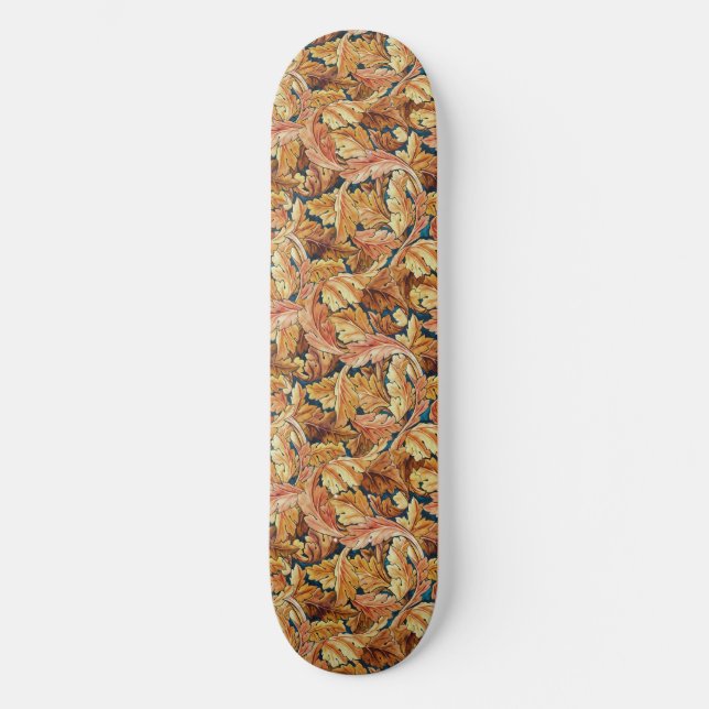 William Morris Acanthus Leaf Autumn Pattern Skateboard (Front)