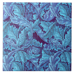 William Morris Acanthus Leaf in Blue Tile