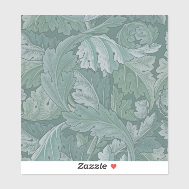 William Morris Acanthus Leaf Teal Blue Pattern (Sheet)