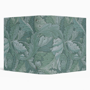 William Morris Acanthus Leaf Teal Blue Pattern Binder