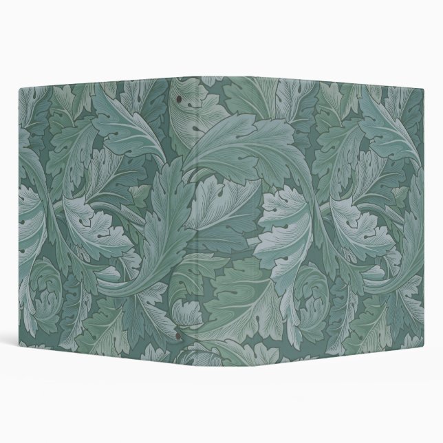 William Morris Acanthus Leaf Teal Blue Pattern Binder (Background)