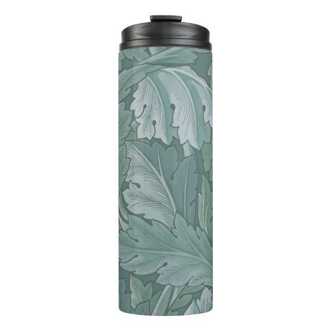 William Morris Acanthus Leaf Teal Blue Pattern Thermal Tumbler (Front)