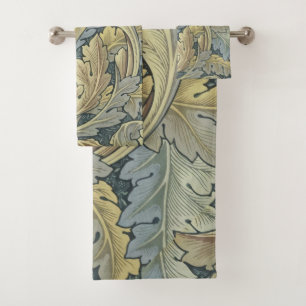 William Morris Acanthus Leaves Floral Art Nouveau Bath Towel Set