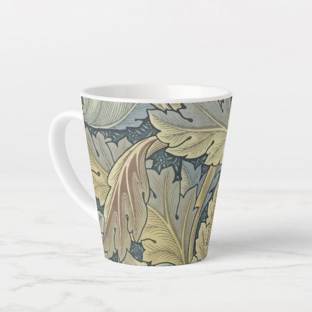William Morris Acanthus Leaves Floral Art Nouveau Latte Mug (Left Angle)