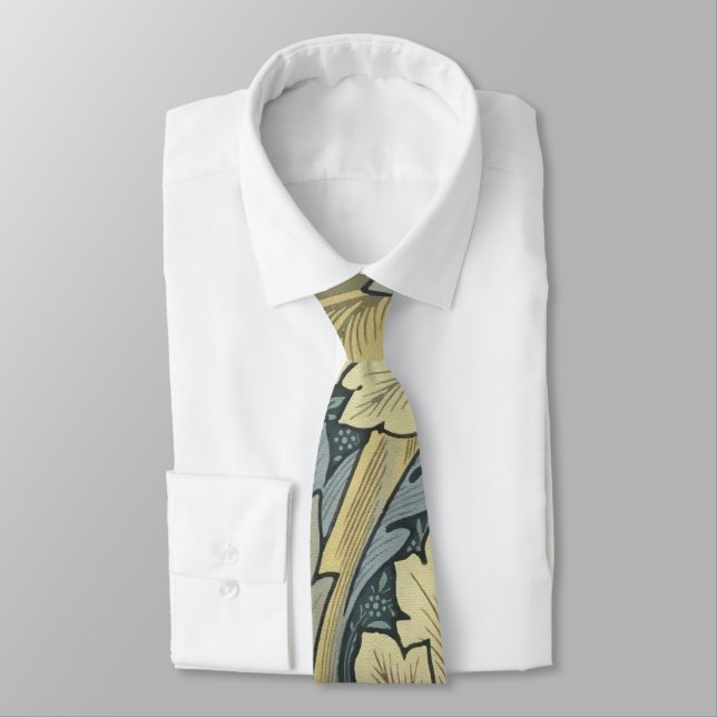 William Morris Acanthus Leaves Floral Art Nouveau Tie (Tied)