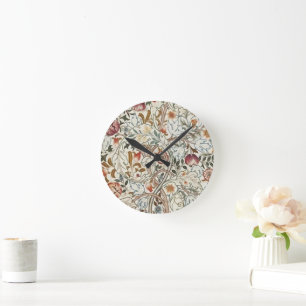 William Morris Acanthus Mission Style Accent  Round Clock