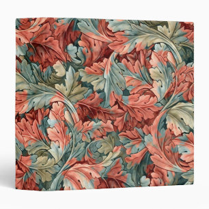 William Morris Acanthus Rust Red Sage Green Binder