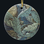 William Morris Acanthus Sage Flower Floral Botanic Ceramic Ornament<br><div class="desc">This elegant old world rich flower art design is based on the William Morris Acanthus pattern,  a classic blue green wallpaper design from 1875 created by William Morris for his line of English flower wallpaper.</div>